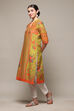 Pink Cotton Straight Printed Kurta image number 2