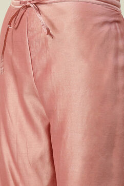 Onion Pink Cotton Silk Straight Kurta Palazzo Suit Set image number 2