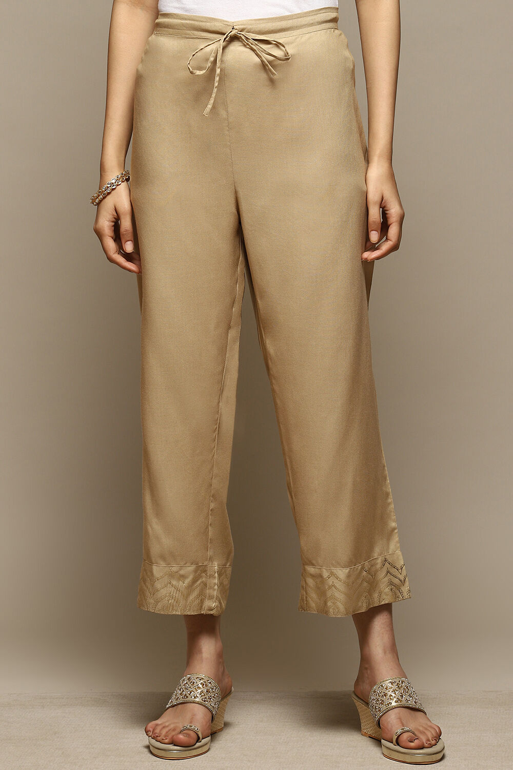 White Rayon Straight Palazzo image number 5