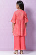 Lime Yellow Rayon Flared Printed Kurta image number 4