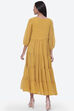 Mustard Art Silk Fusion Dress image number 4
