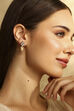 White Gold-Plated Brass Pearl Drop Earrings image number 3