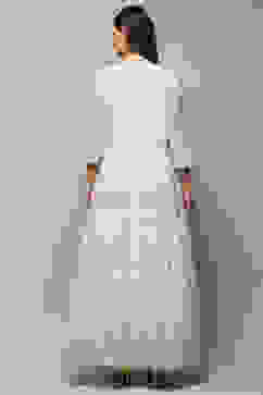 White Polyester A-Line Printed Dress image number 3