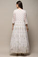 White Polyester A-Line Printed Dress image number 3