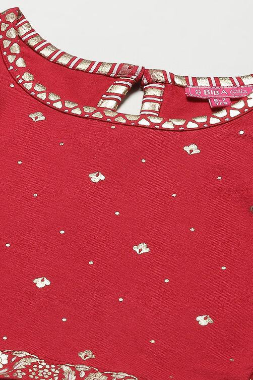 Berry Red Viscose Lehenga Set image number 6