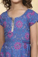 Blue Cotton Flared Printed Suit Set image number 1