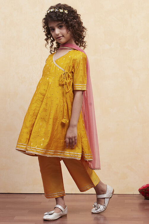 White Polyester Anarkali Suit Set image number 3