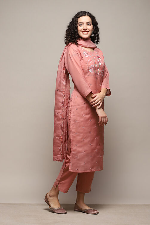 Gajri Silk Blend Unstitched Suit Set image number 7