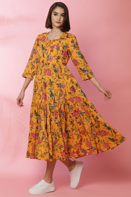 Pink Cotton Fusion Dress image number 0