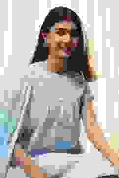 Light Blue Cotton Gathered Suit Set image number 7