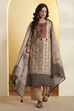 Beige Traditional Motifs Poly Linen Kurta Set