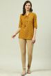 Camel Cotton Blend Solid Churidar image number 5