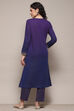 Navy & Purple Polyester Straight Yarndyed 2 Piece Set image number 4