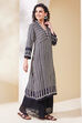 Black Viscose Rayon Straight Kurta image number 4