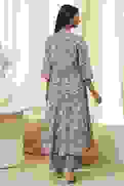 Green Cotton Printed Anarkali Suit Set image number 4