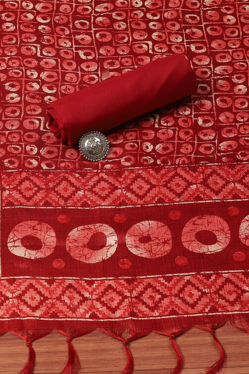 Beige Silk Blend Hand Embroidered Unstitched Suit Set image number 2