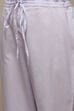 White & Pink Cotton Gathered Kurta Pants Suit Set image number 3