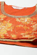 Orange Cotton Lehenga Set image number 1