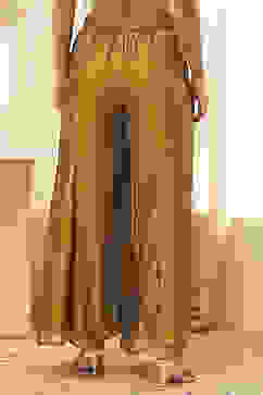 Gold Georgette Palazzo Pants image number 5