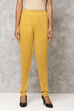 Mustard Straight Wool Acrylic Pants image number 0