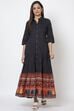 Black Cotton Tired Dress image number 5