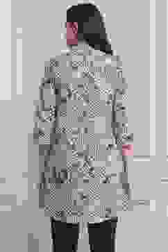 Blue Cotton Printed Straight Short Kurta image number 3