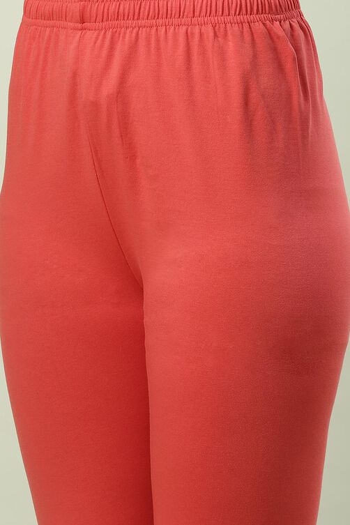 Camel Cotton Blend Solid Churidar image number 1