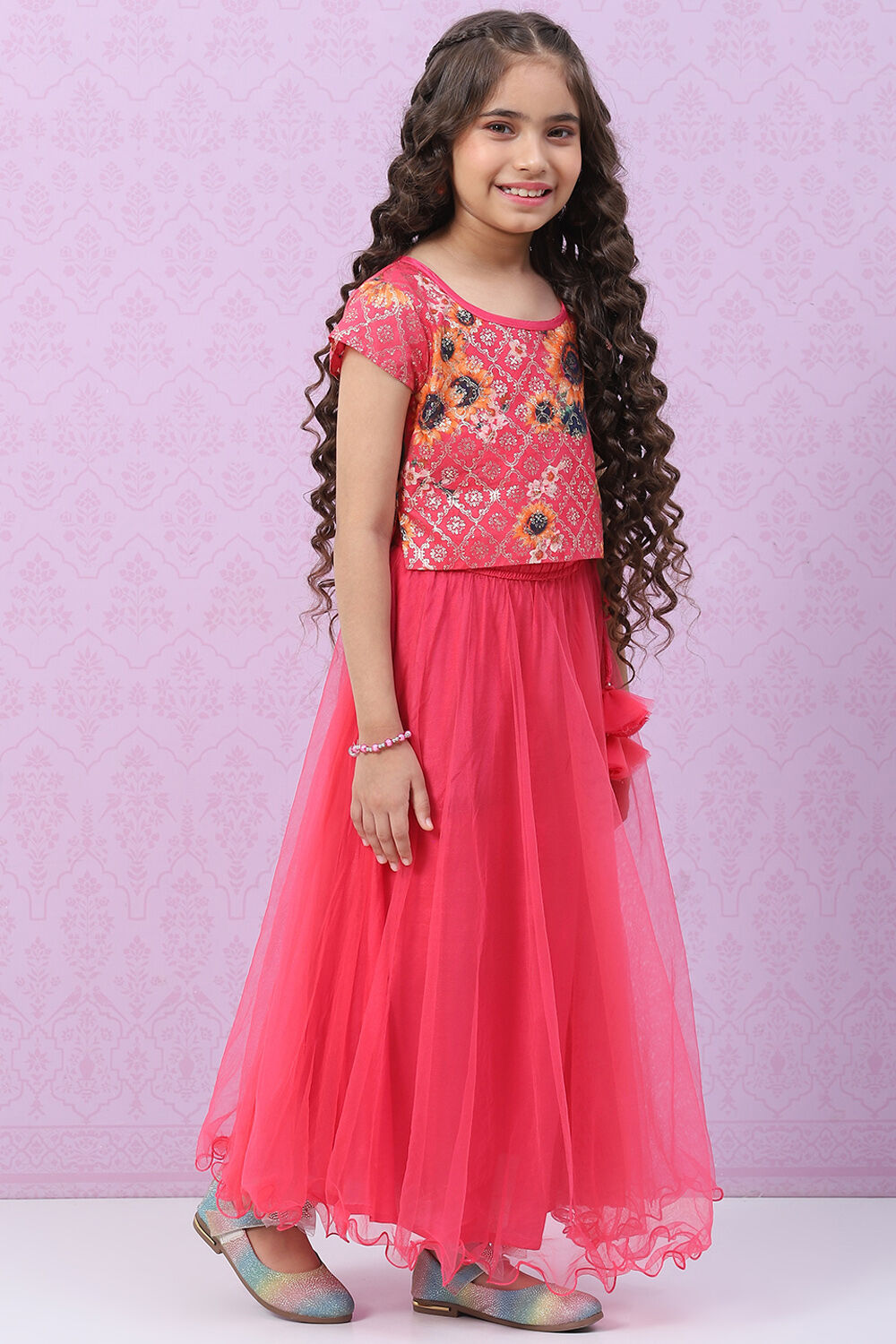 Chia Pink Cotton Lehenga Set image number 5