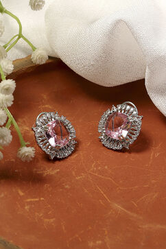 Light Pink Silver-Plated Circular Studs image number 0