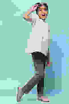 Grey Cotton Lycra Skinny Jeggings image number 6