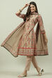 Khaki Cotton Straight Kurta Slim Pants Suit Set