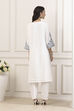 White Cotton Straight Suit Set image number 3