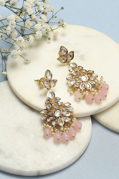 Pink Brass Earrings image number 2