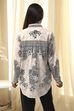 Off-White and Black Cotton Printed Straight Shirt image number 2