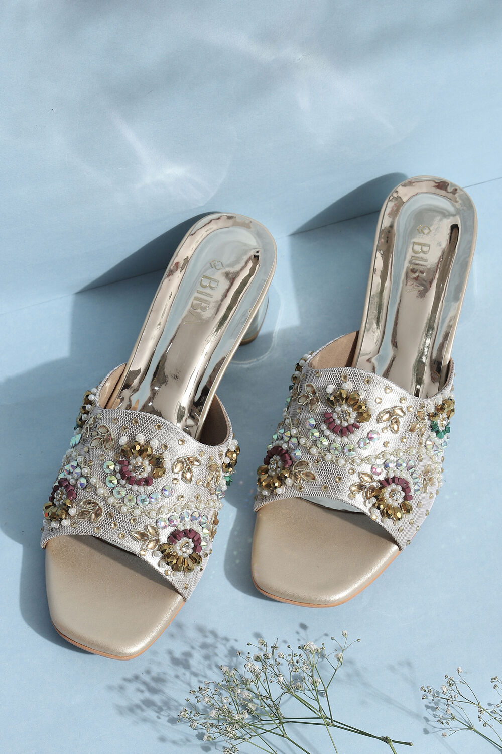 Gold Embellished Sandals