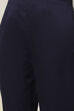 Navy Blue Poly Viscose Straight Kurta Slim Pant Suit Set image number 3