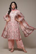 Light Pink Modal Straight Kurta Palazzo Suit Set image number 0