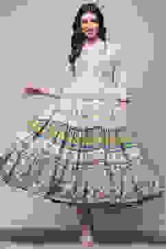 White Cotton Tiered Dress image number 0