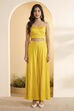 Yellow Modal Satin Asymmetric Suit Set image number 6