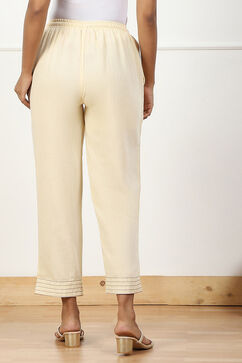 Cream-coloured Solid Mid-Rise Regular Fit Palazzo image number 5