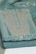 Pastel Blue Tissue Woven Unstitched Suit Set image number 5