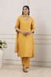 Yellow Viscose Rayon Straight Suit Set image number 7