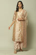 Beige Cotton Digital Print Unstitched Suit Set image number 1