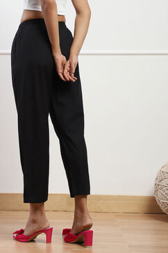 Black Cotton Straight Pant image number 4