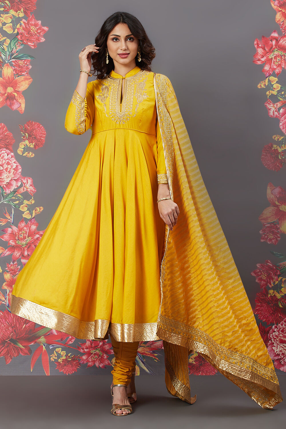 Biba yellow on sale anarkali suit