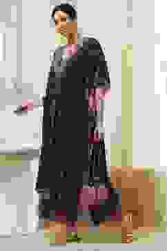 Purple Art Silk A-Line Kurta Palazzo Suit Set image number 3