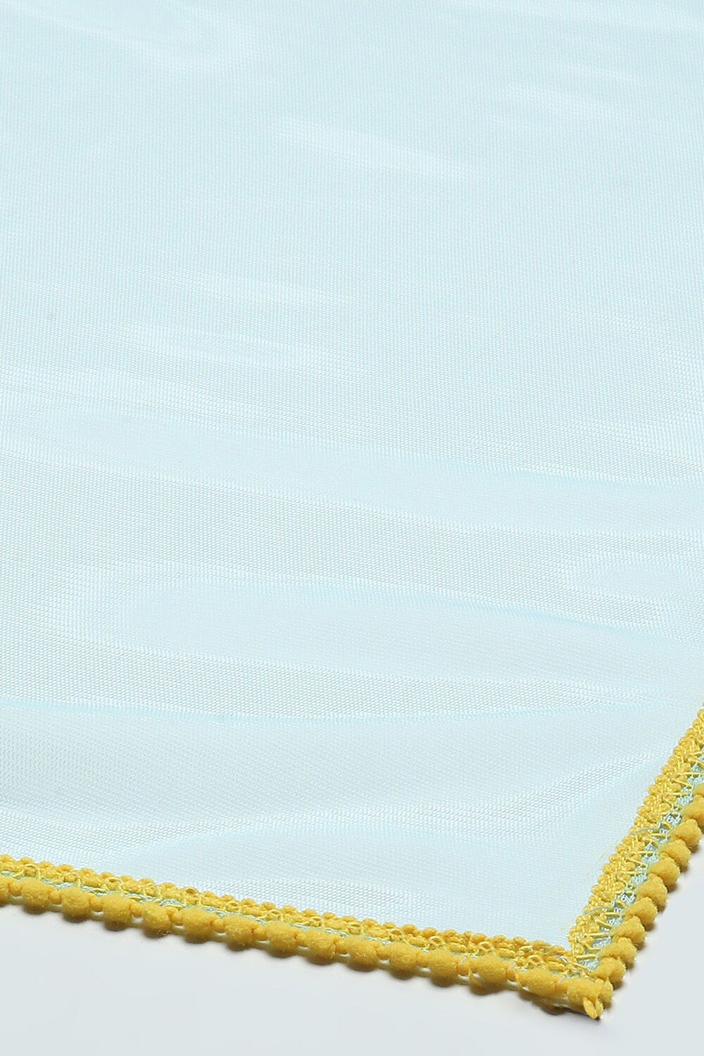 Yellow Cotton Strappy Top With Tiered Lehenga & Net Dupatta image number 3