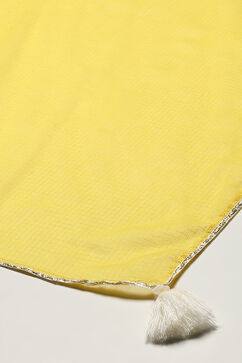Lime Yellow Cotton Straight Suit Set image number 3