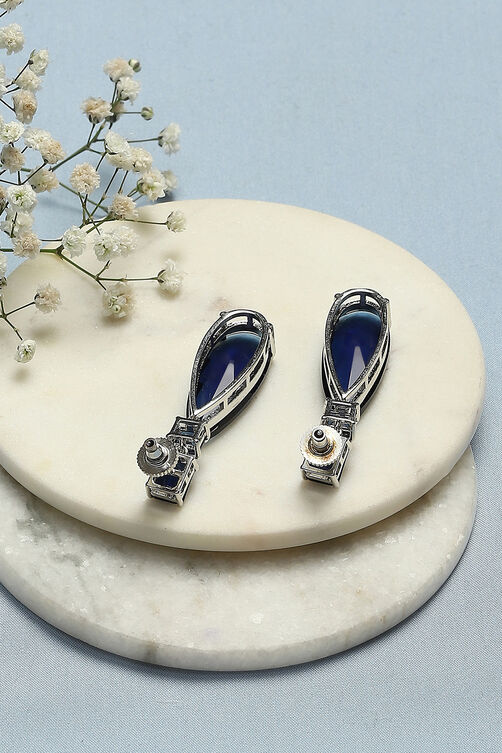 Navy Brass Earrings image number 2