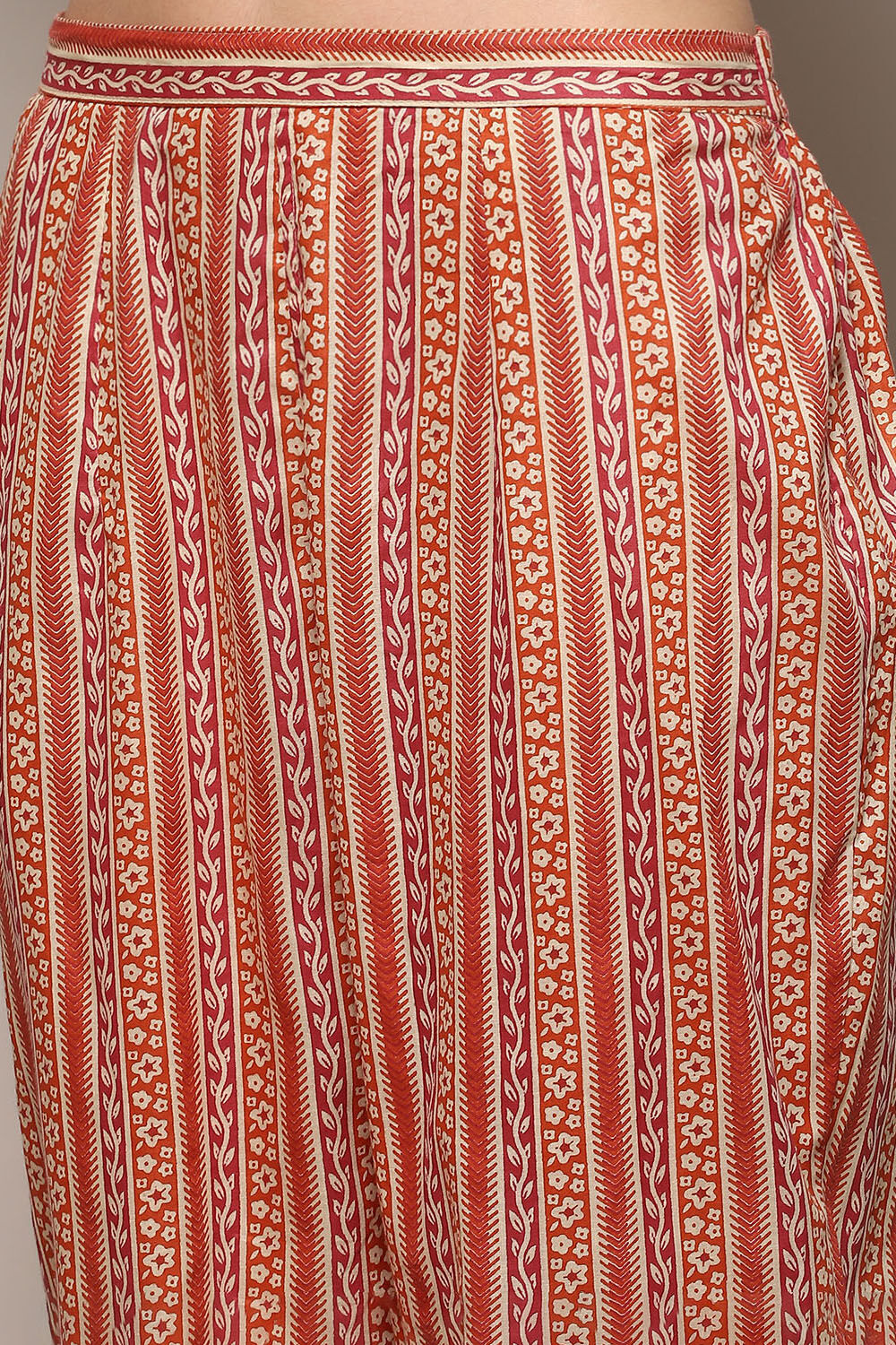 Red Cotton Unstitched Suit Set image number 3